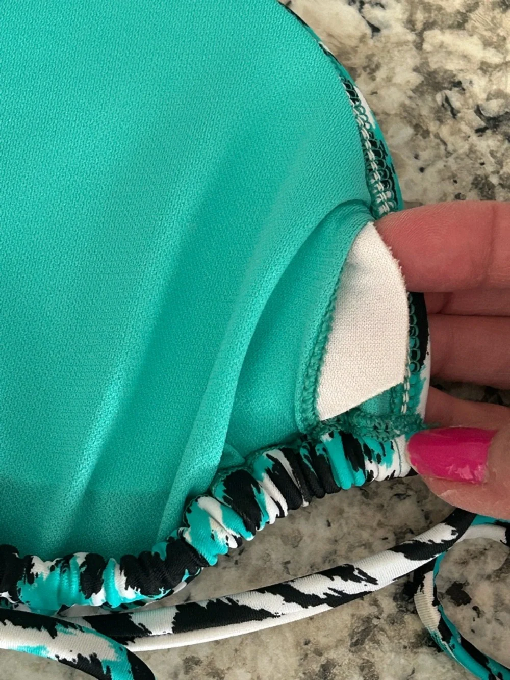 Xhilaration Turquoise Cheetah Animal Print Jeweled Bikini Adjustable Size L - Picture 5 of 12